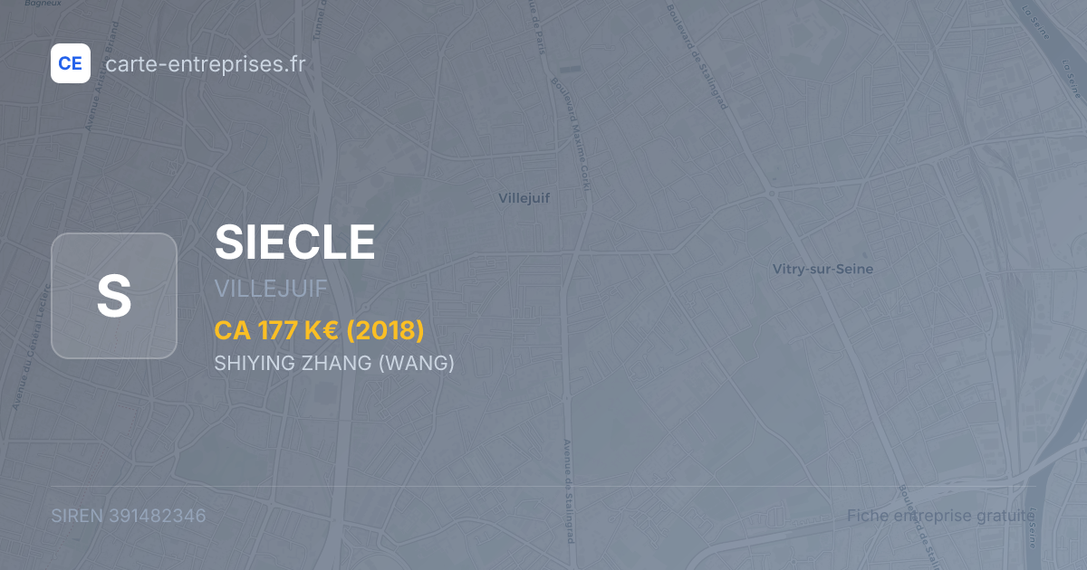 SIECLE — 391482346 — fiche entreprise