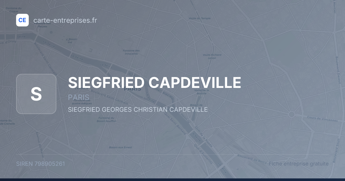 SIEGFRIED CAPDEVILLE — 798905261 — fiche entreprise