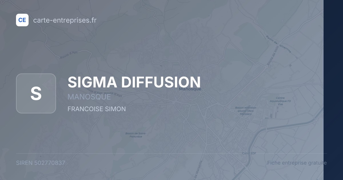 SIGMA DIFFUSION — 502770837 — fiche entreprise