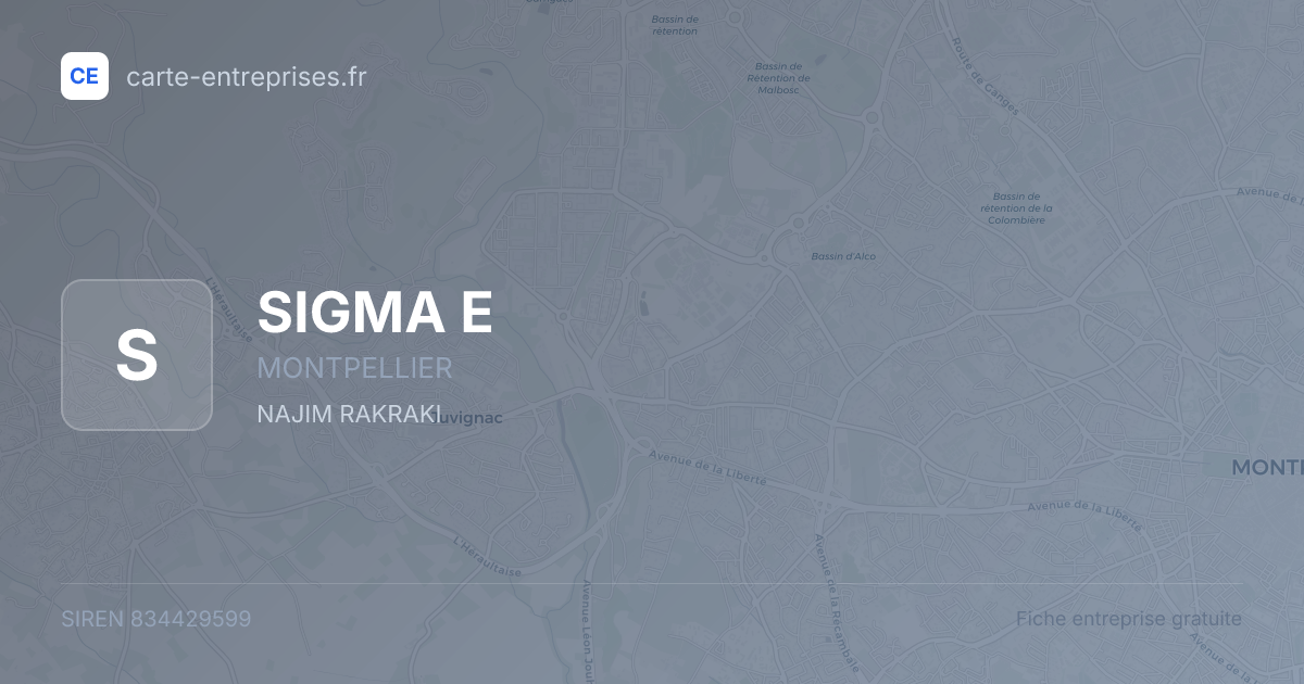 SIGMA E — 834429599 — fiche entreprise
