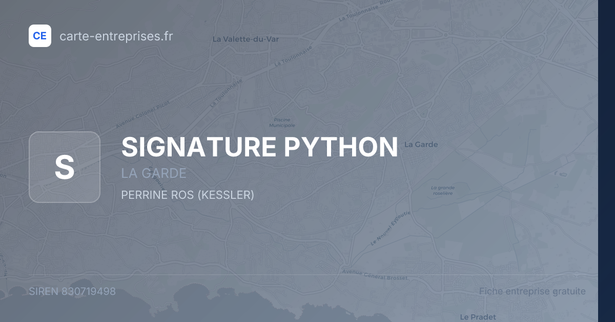 SIGNATURE PYTHON — 830719498 — fiche entreprise
