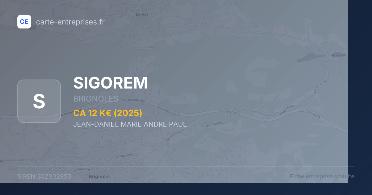 SIGOREM — 352802953 — fiche entreprise