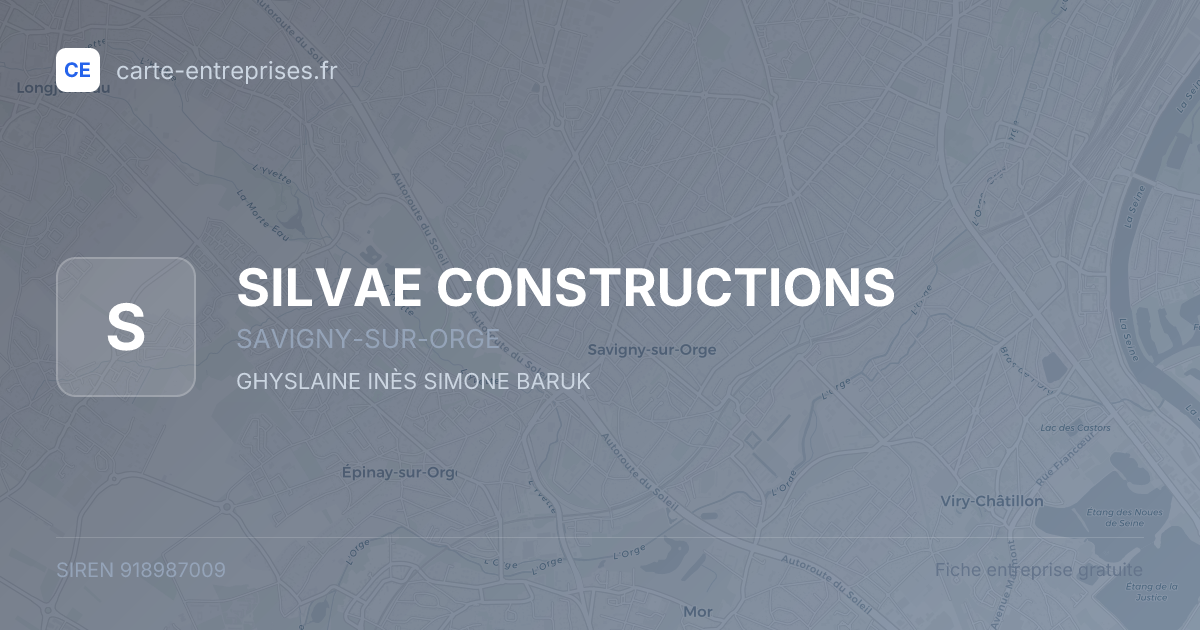 SILVAE CONSTRUCTIONS — 918987009 — fiche entreprise