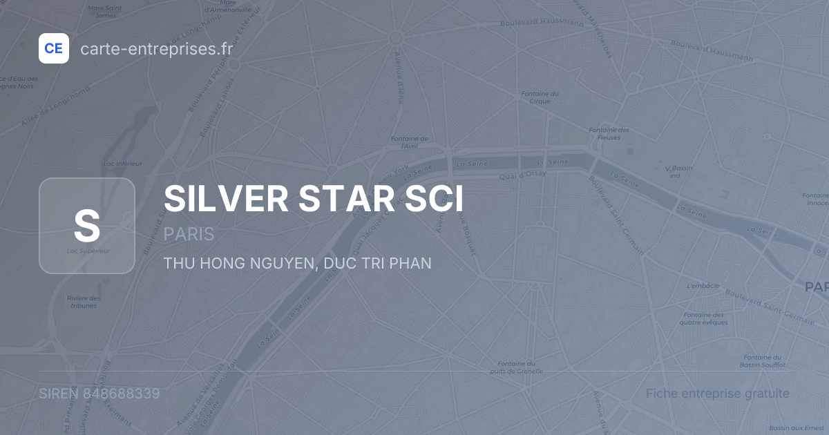 SILVER STAR SCI — 848688339 — fiche entreprise