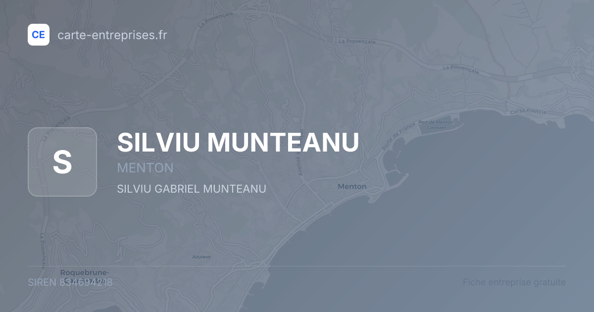 SILVIU MUNTEANU — 834694218 — fiche entreprise