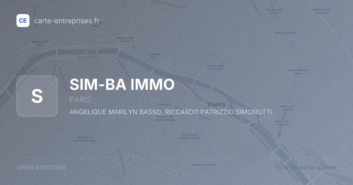 SIM-BA IMMO — 899157366 — fiche entreprise