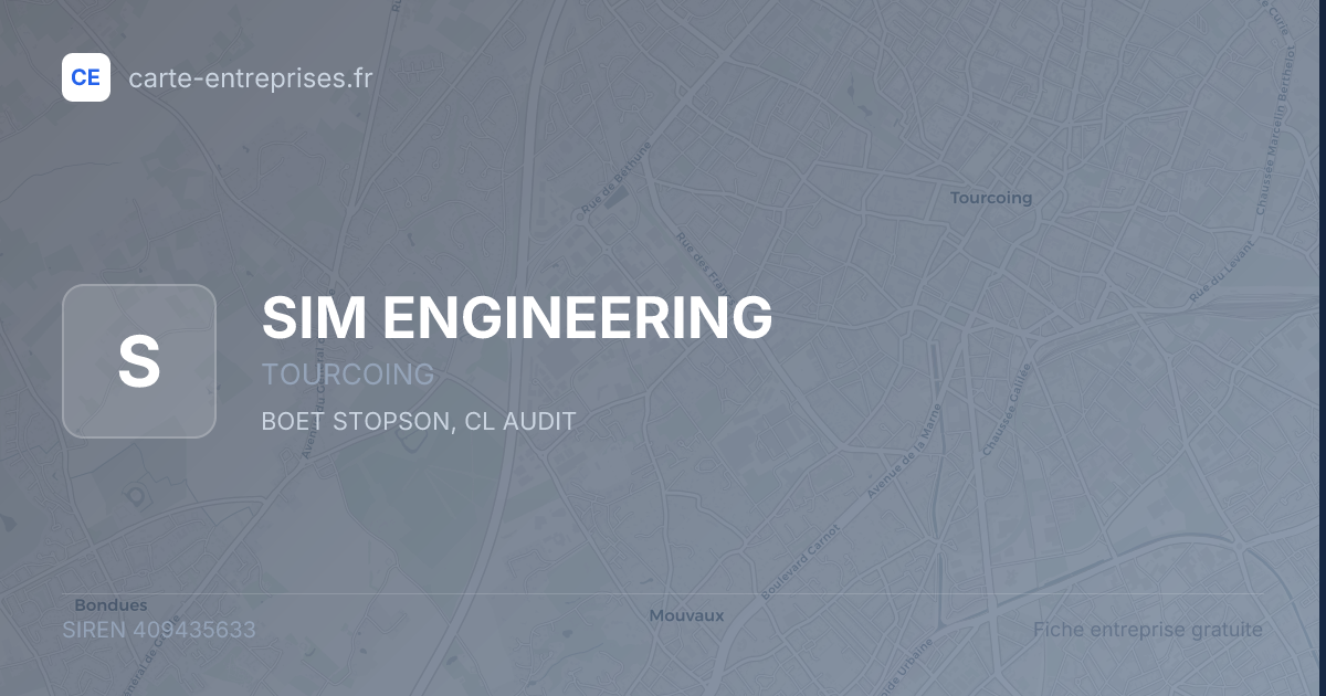 SIM ENGINEERING — 409435633 — fiche entreprise