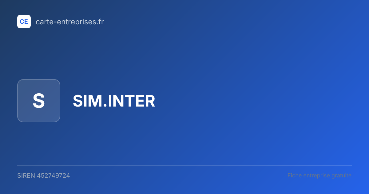 SIM.INTER — 452749724 — fiche entreprise