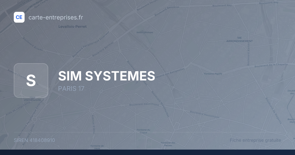 SIM SYSTEMES — 418408910 — fiche entreprise