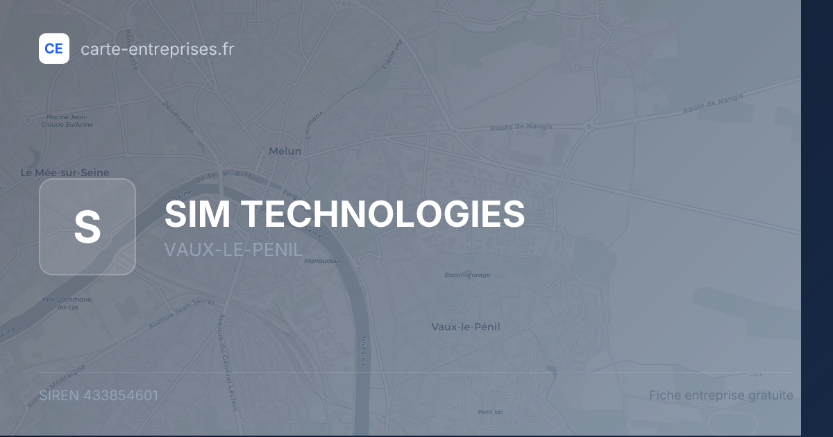 SIM TECHNOLOGIES — 433854601 — fiche entreprise