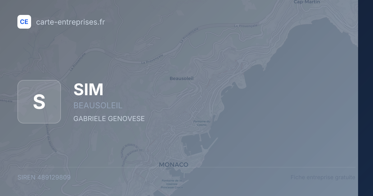 SIM — 489129809 — fiche entreprise