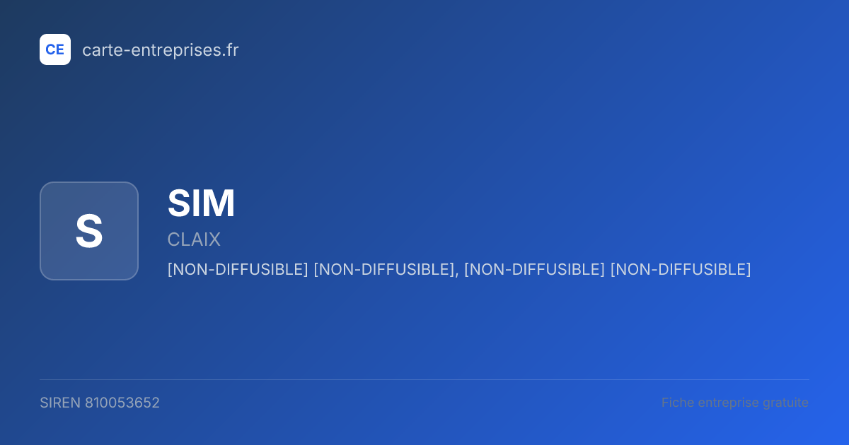 SIM — 810053652 — fiche entreprise