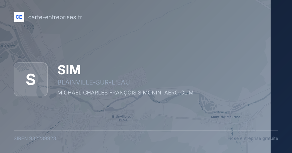 SIM — 982289928 — fiche entreprise