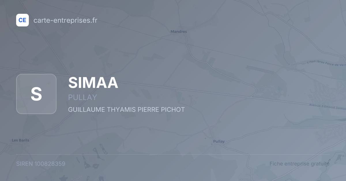 SIMAA — 100828359 — fiche entreprise