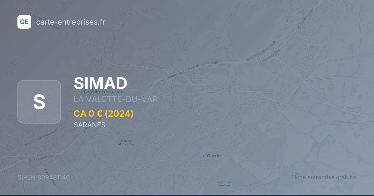 SIMAD — 809481146 — fiche entreprise
