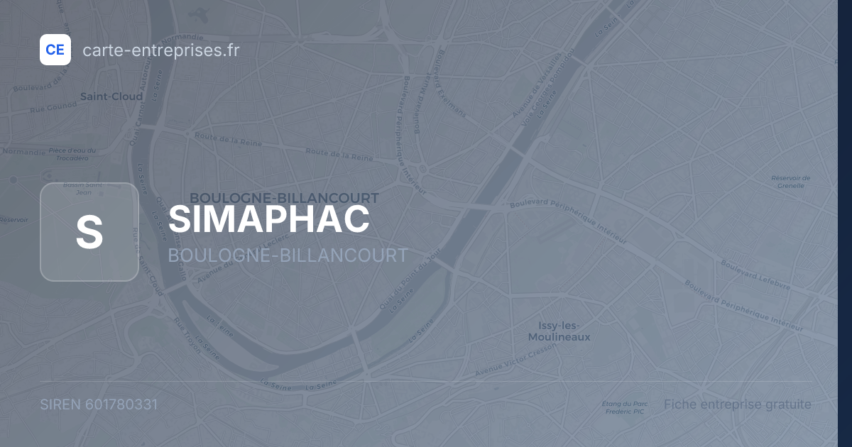 SIMAPHAC — 601780331 — fiche entreprise