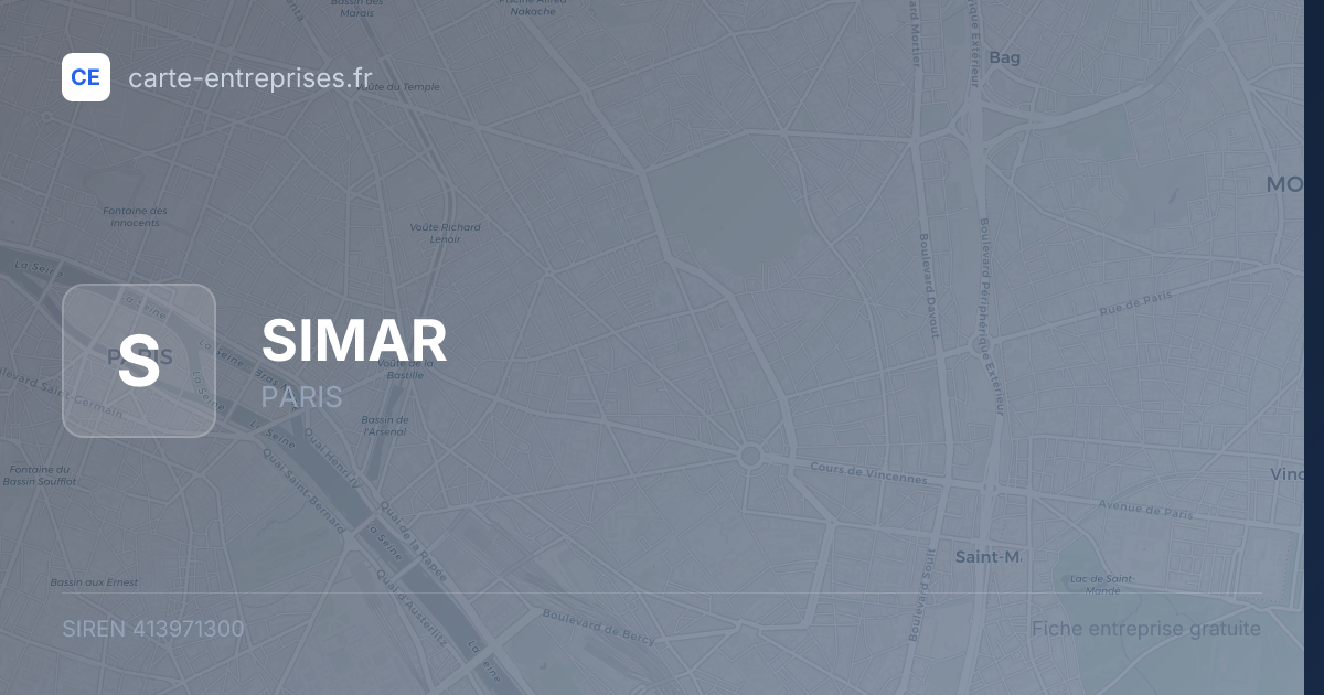 SIMAR — 413971300 — fiche entreprise