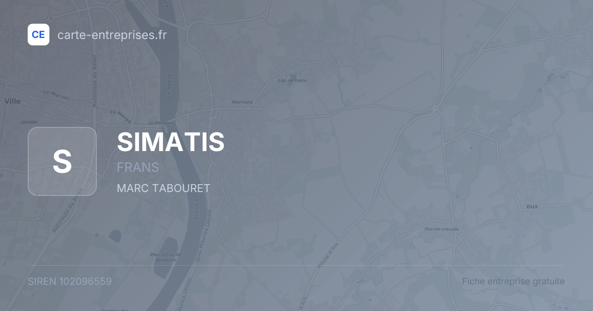 SIMATIS — 102096559 — fiche entreprise