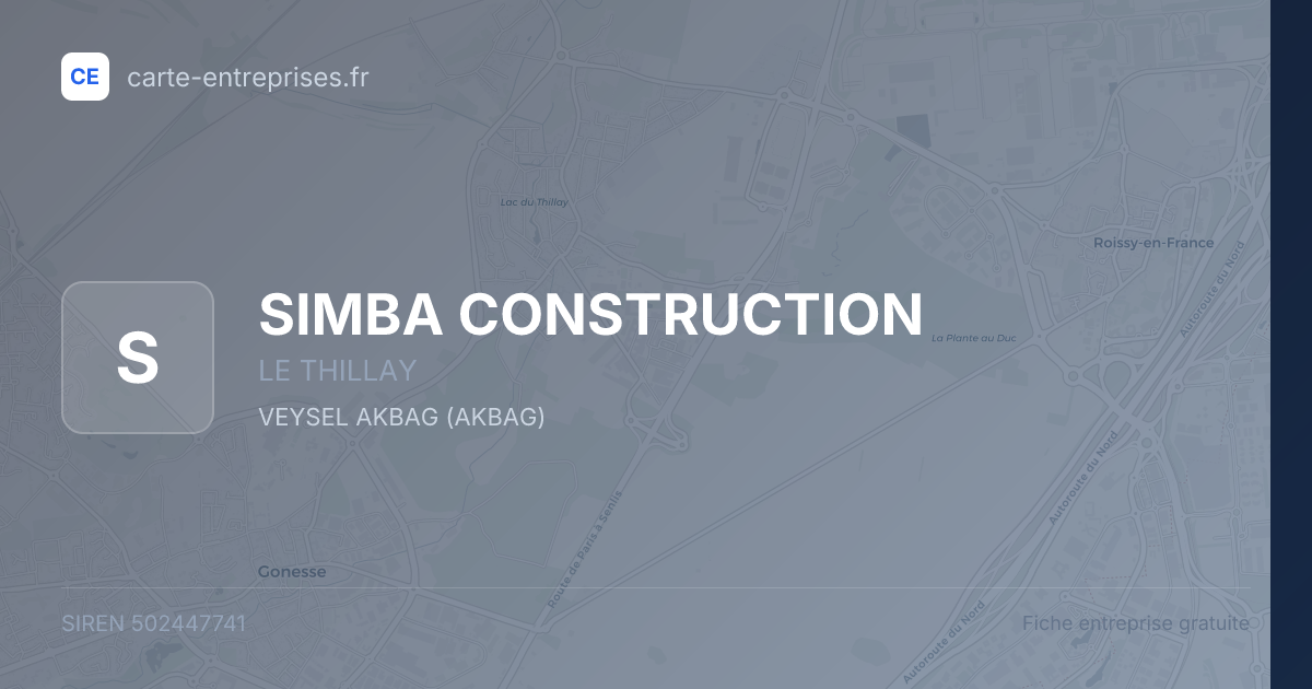 SIMBA CONSTRUCTION — 502447741 — fiche entreprise