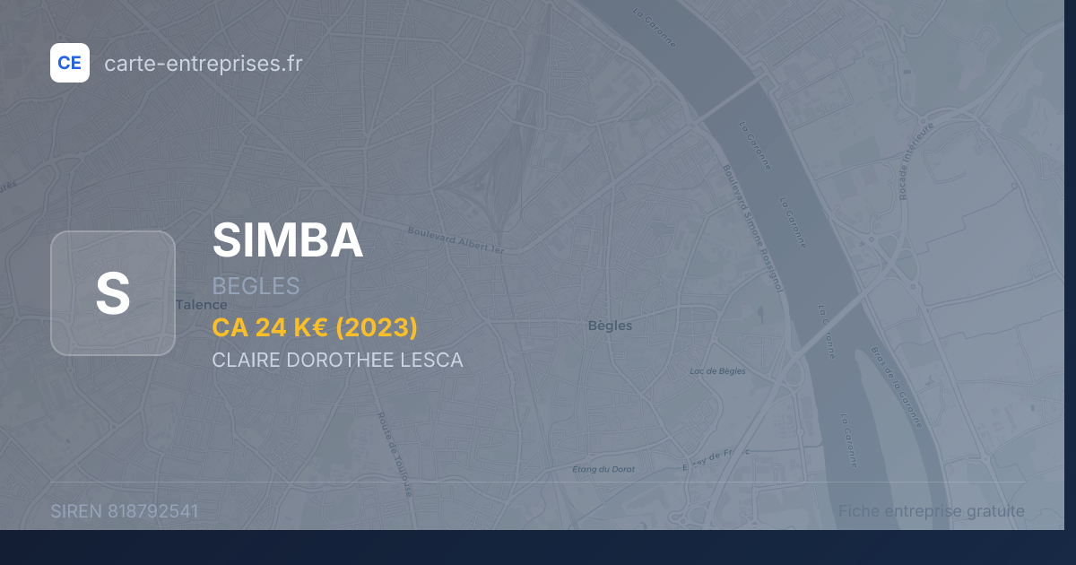 SIMBA — 818792541 — fiche entreprise