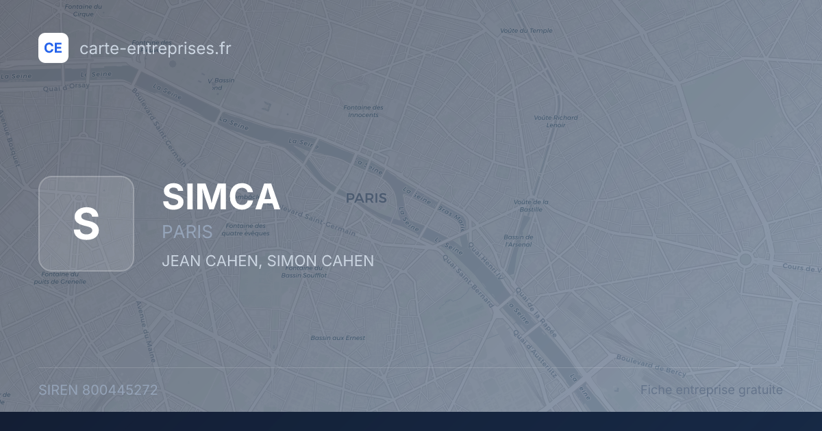 SIMCA — 800445272 — fiche entreprise