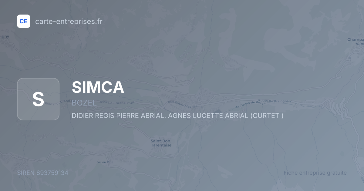 SIMCA — 893759134 — fiche entreprise