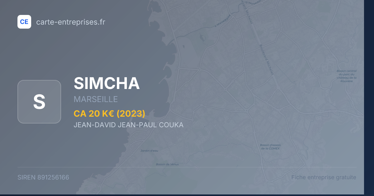 SIMCHA — 891256166 — fiche entreprise