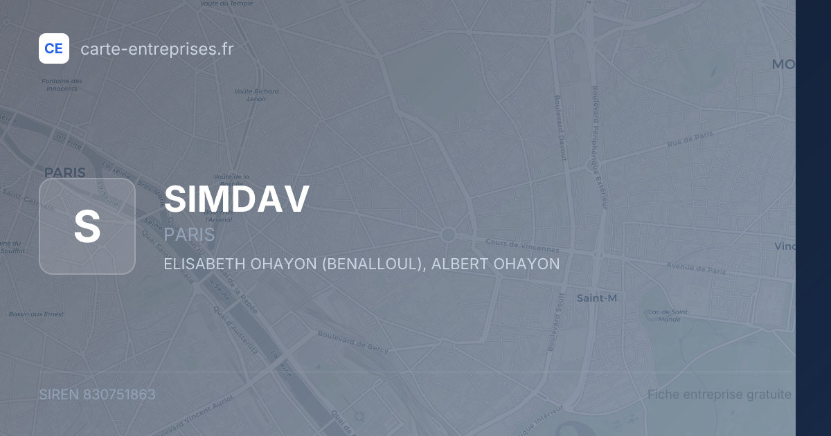SIMDAV — 830751863 — fiche entreprise