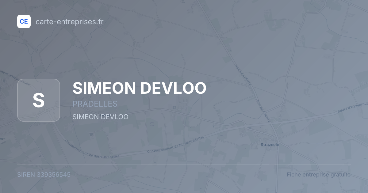SIMEON DEVLOO — 339356545 — fiche entreprise