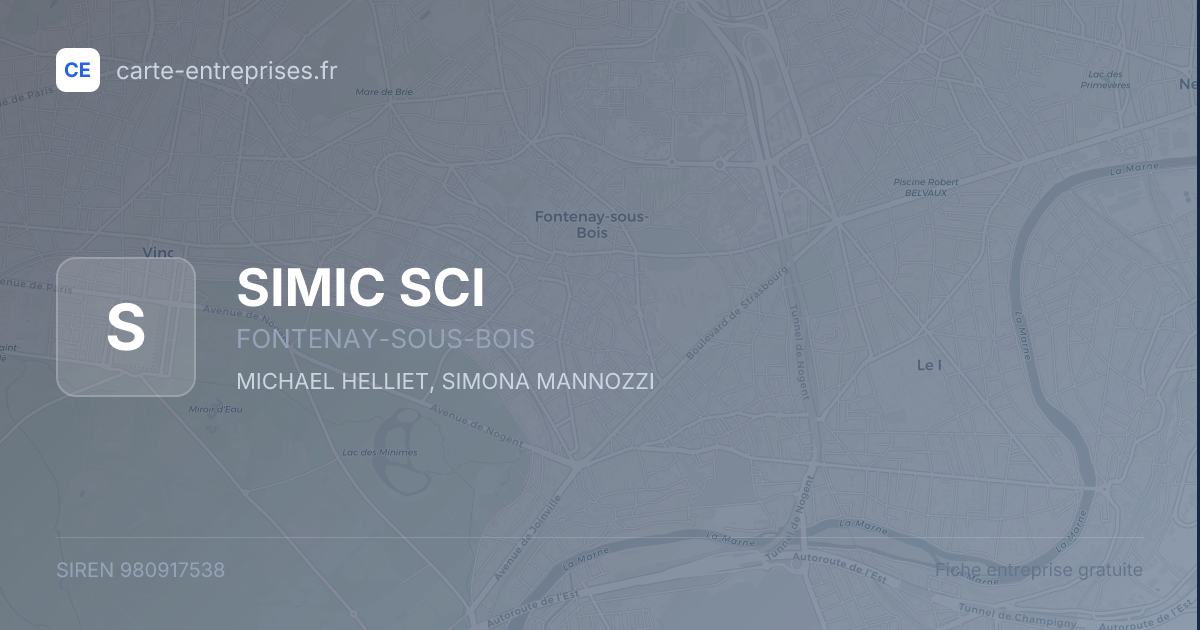 SIMIC SCI — 980917538 — fiche entreprise