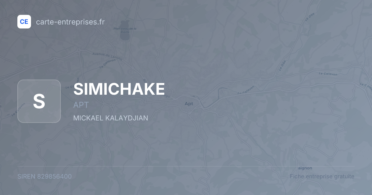 SIMICHAKE — 829856400 — fiche entreprise