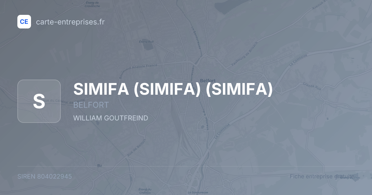 SIMIFA (SIMIFA) (SIMIFA) — 804022945 — fiche entreprise