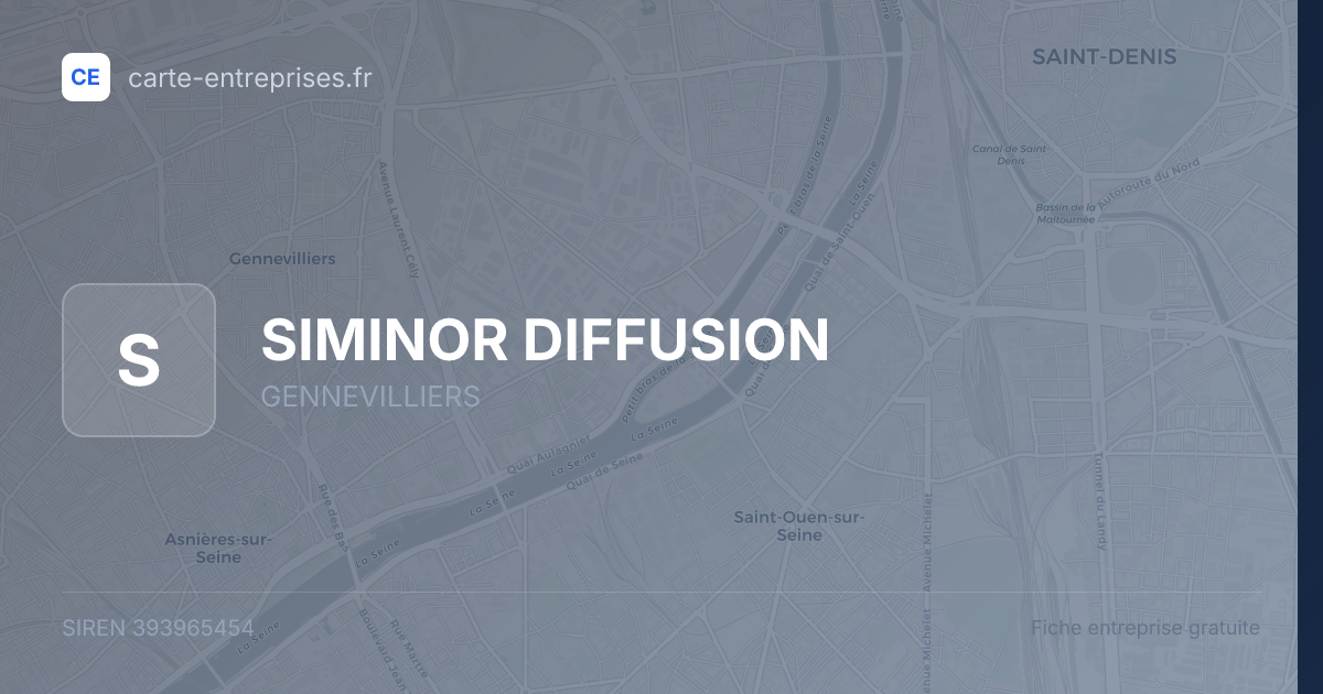 SIMINOR DIFFUSION — 393965454 — fiche entreprise