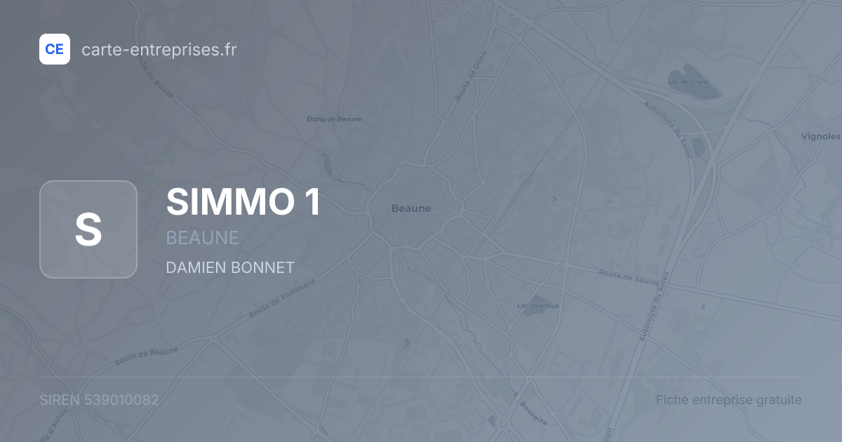SIMMO 1 — 539010082 — fiche entreprise
