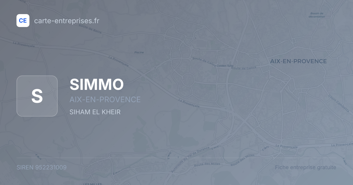 SIMMO — 952231009 — fiche entreprise