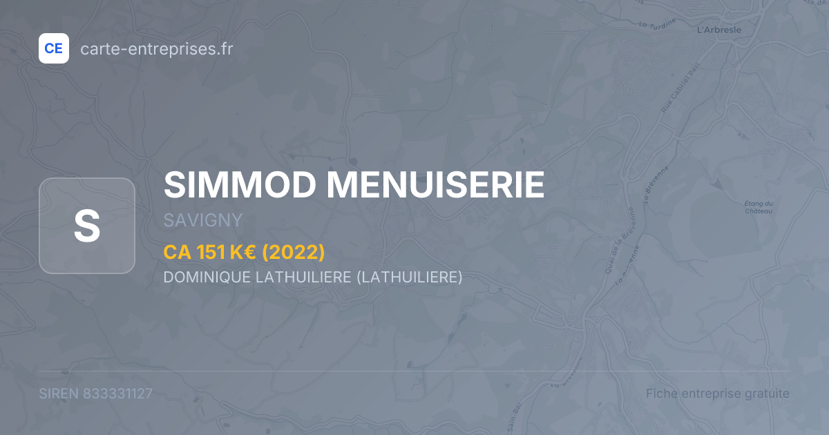 SIMMOD MENUISERIE — 833331127 — fiche entreprise