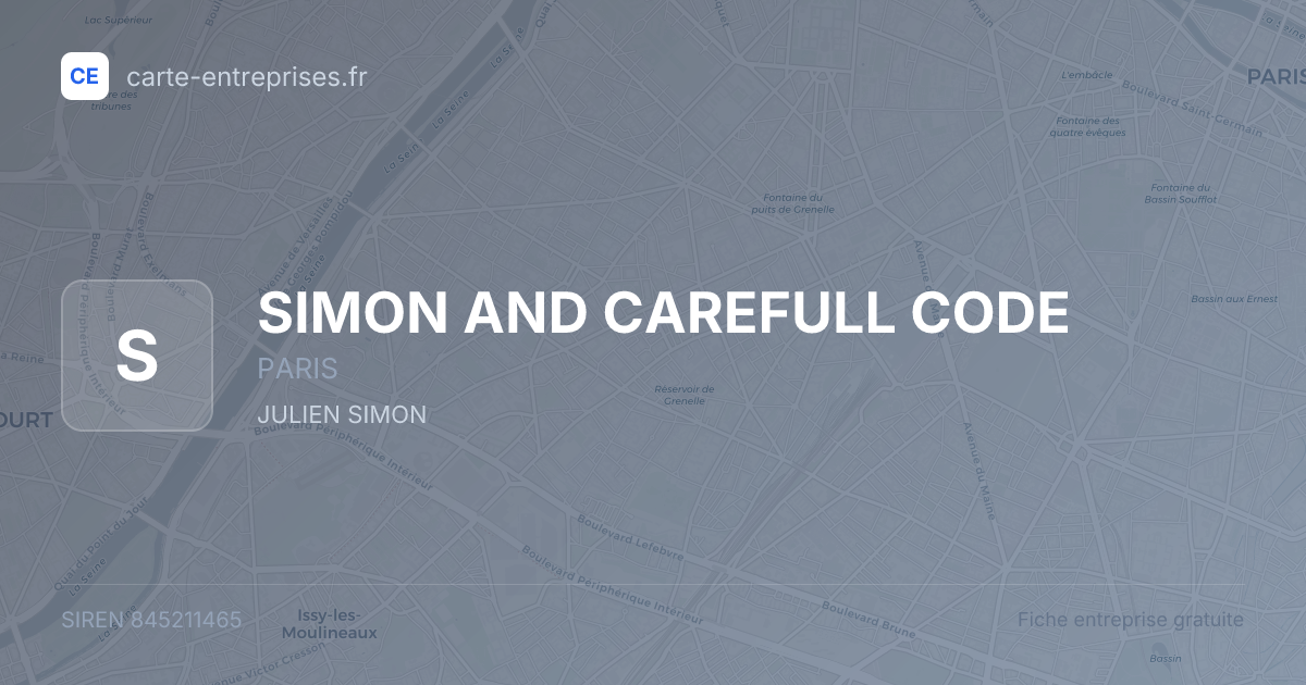 SIMON AND CAREFULL CODE — 845211465 — fiche entreprise