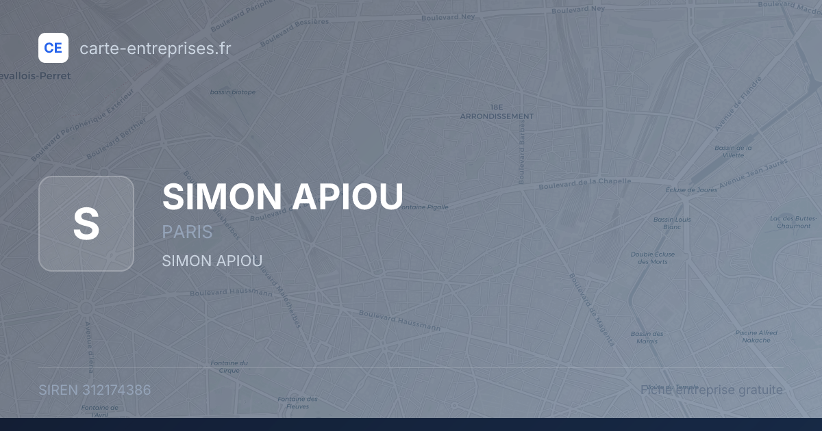 SIMON APIOU — 312174386 — fiche entreprise