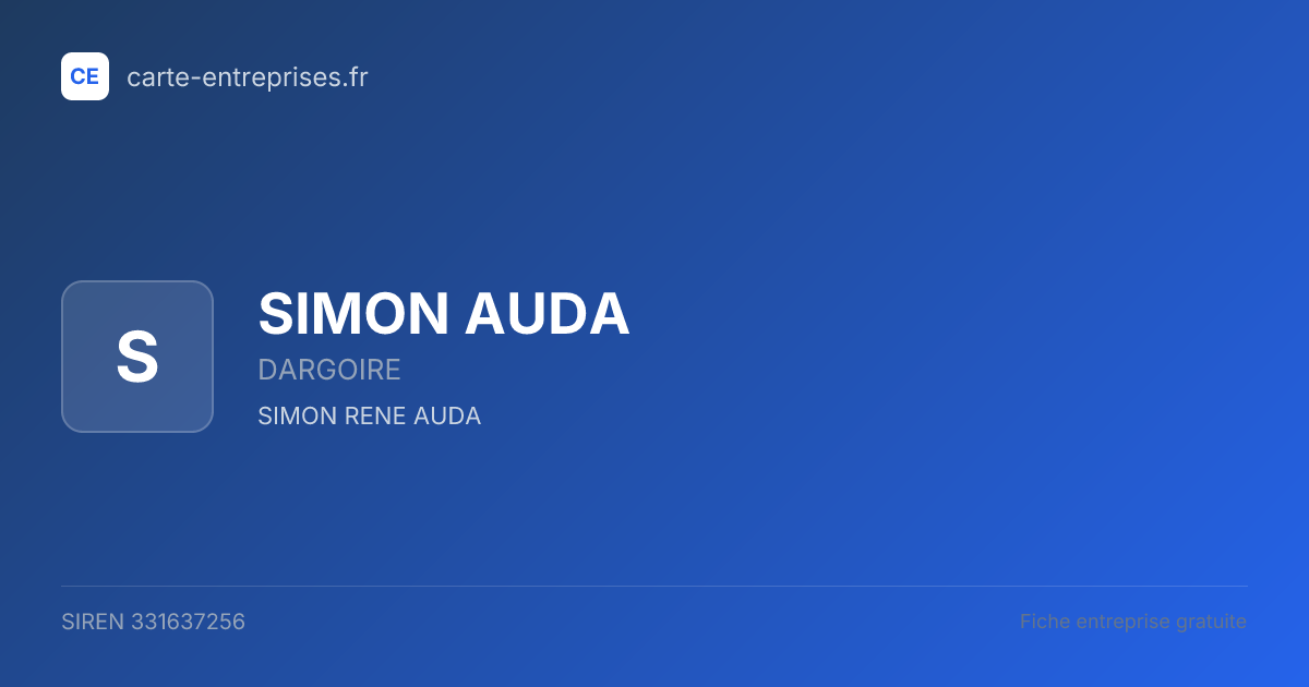 SIMON AUDA — 331637256 — fiche entreprise