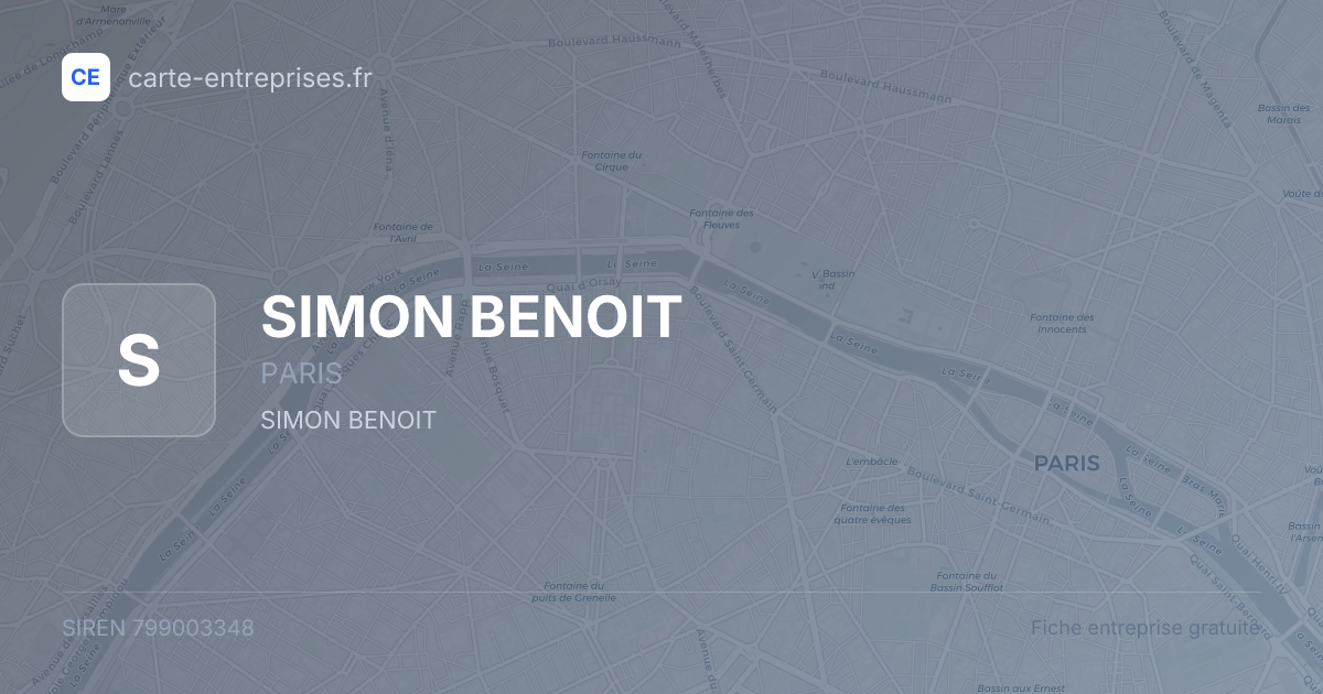 SIMON BENOIT — 799003348 — fiche entreprise