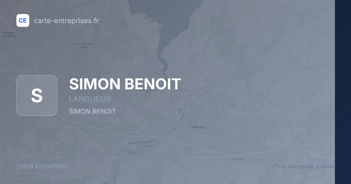 SIMON BENOIT — 892467630 — fiche entreprise