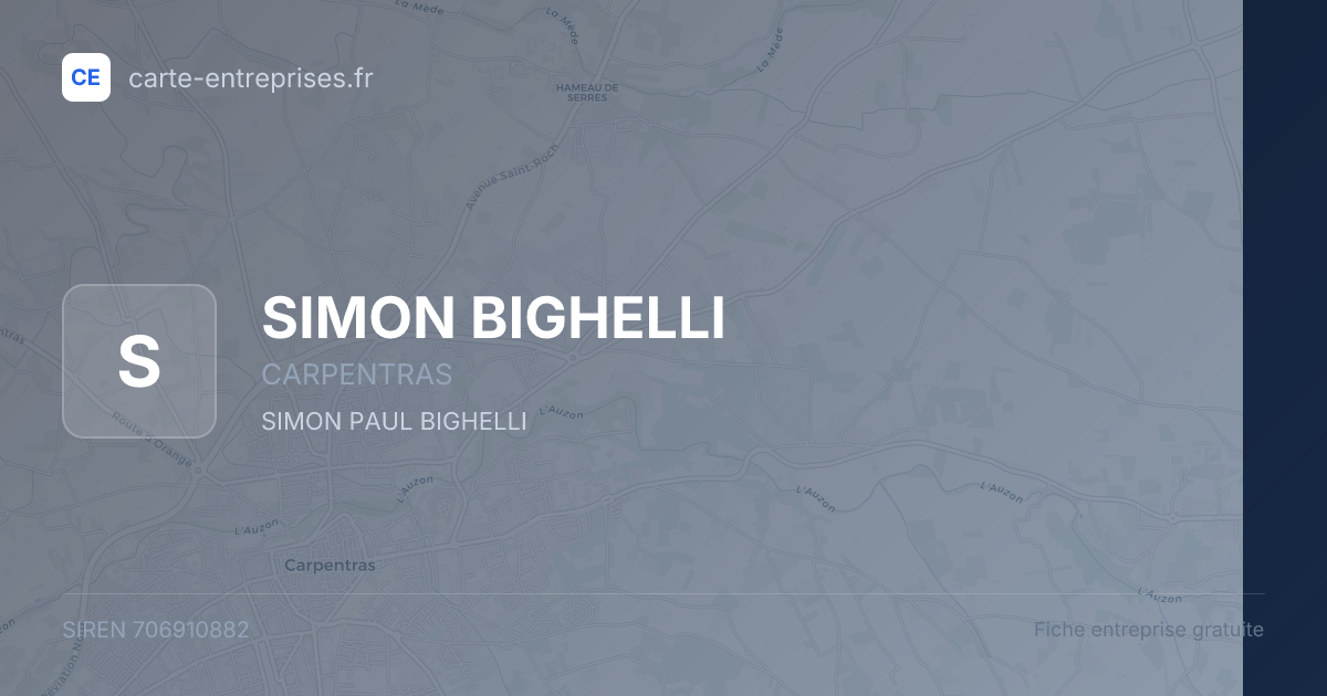 SIMON BIGHELLI — 706910882 — fiche entreprise