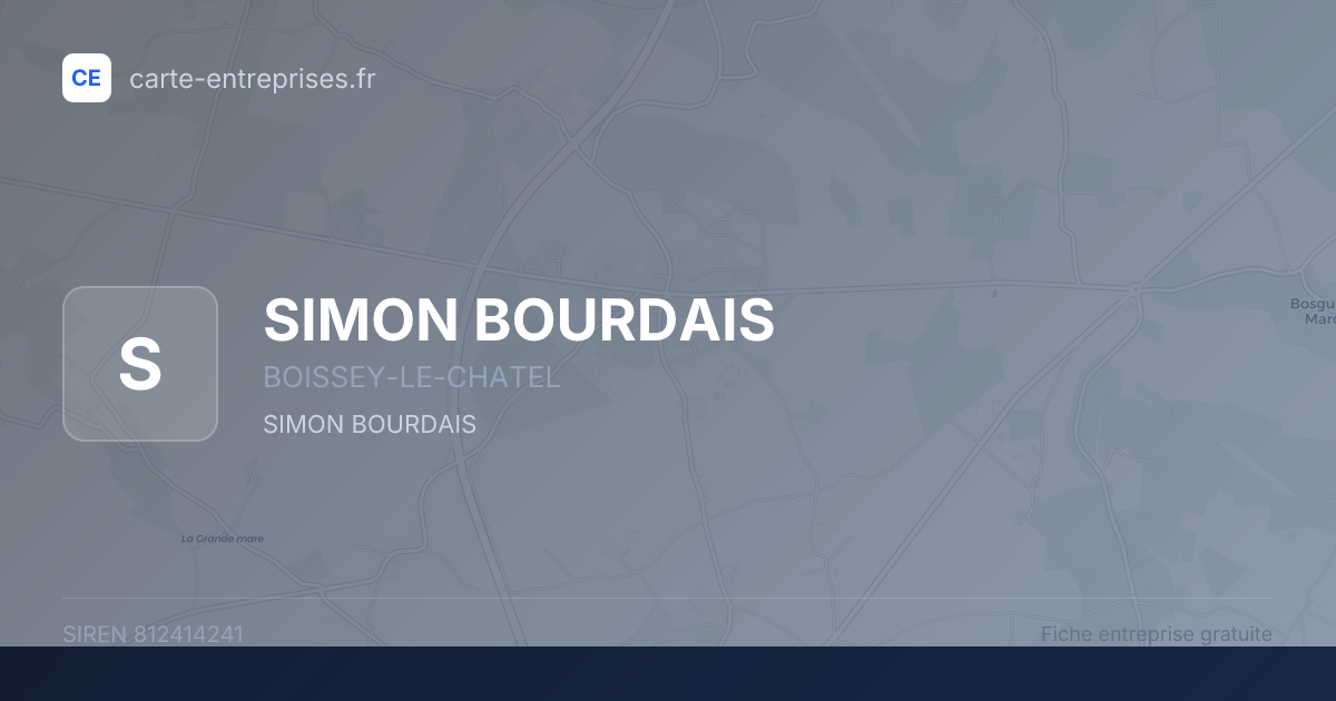 SIMON BOURDAIS — 812414241 — fiche entreprise