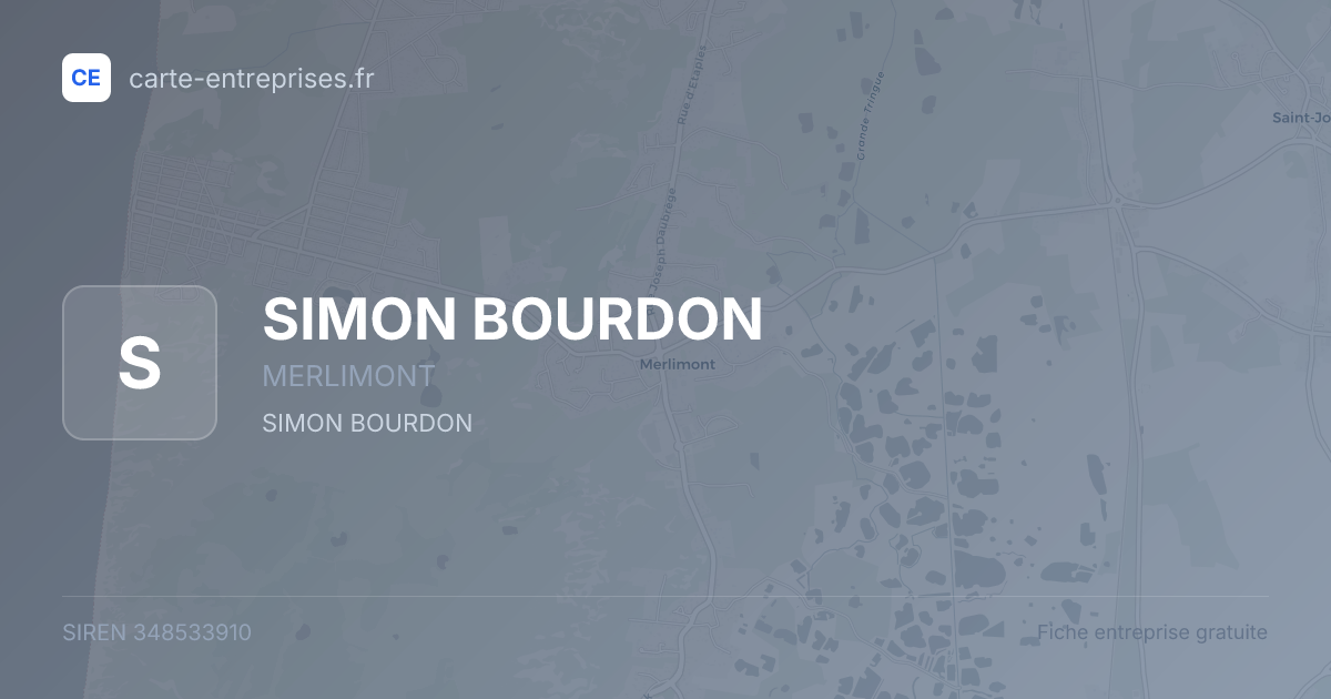 SIMON BOURDON — 348533910 — fiche entreprise