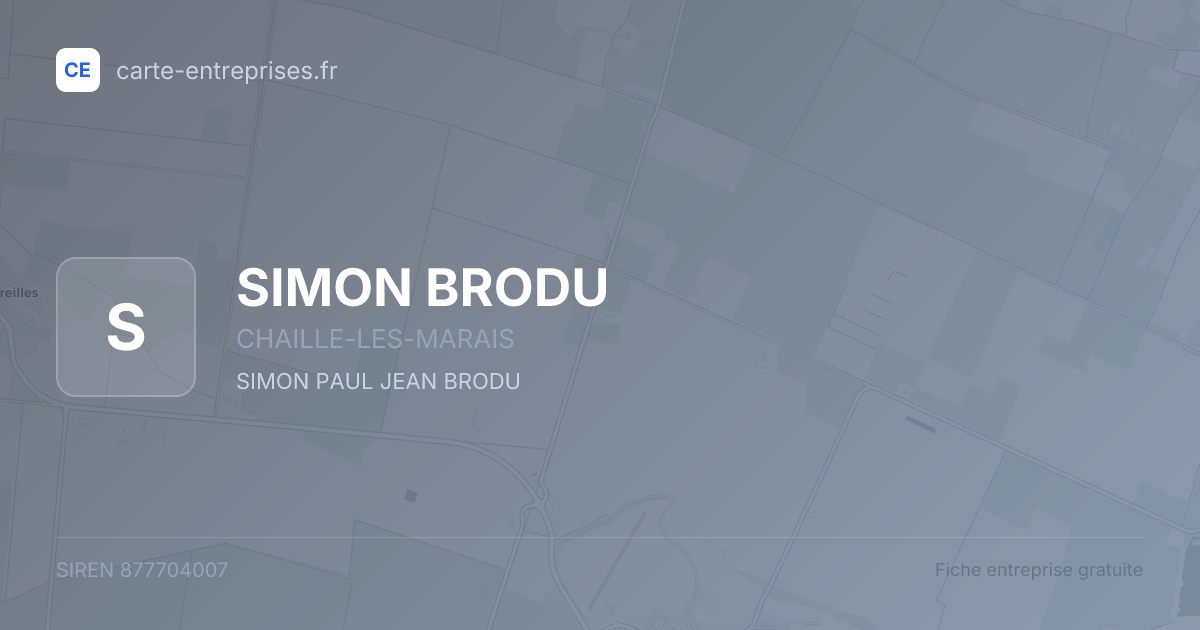 SIMON BRODU — 877704007 — fiche entreprise