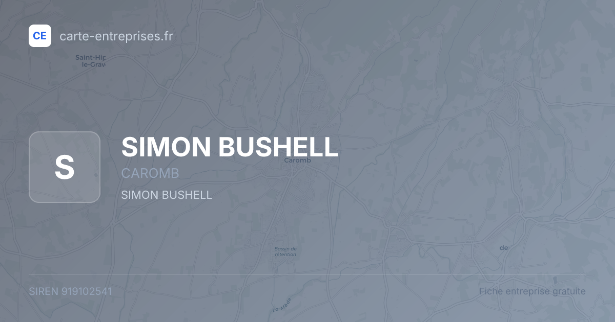 SIMON BUSHELL — 919102541 — fiche entreprise
