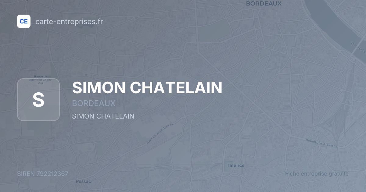 SIMON CHATELAIN — 792212367 — fiche entreprise