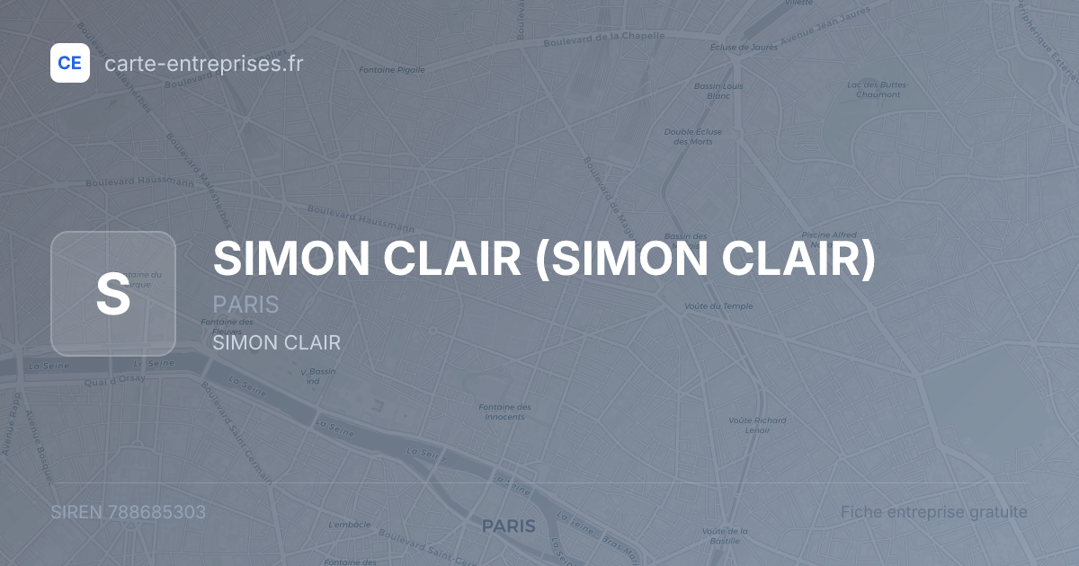 SIMON CLAIR — 788685303 — fiche entreprise
