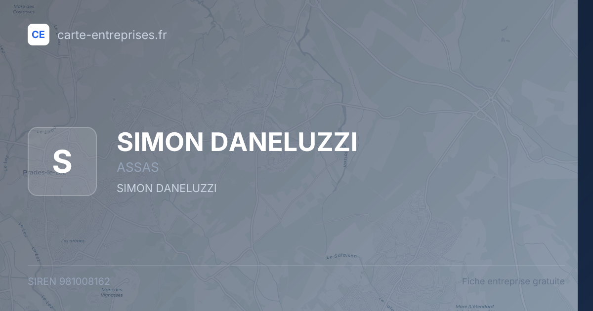 SIMON DANELUZZI — 981008162 — fiche entreprise