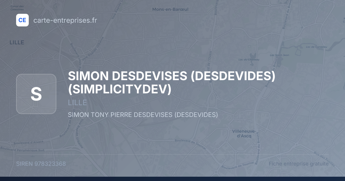 SIMON DESDEVISES (DESDEVIDES) (SIMPLICITYDEV) — 978323368 — fiche entreprise